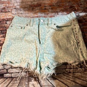 Victoria’s Secret jean shorts greenish blue color
